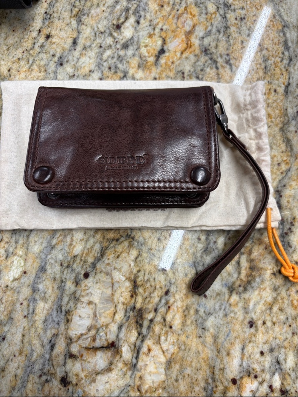 Old trend leather basswood clutch wallet